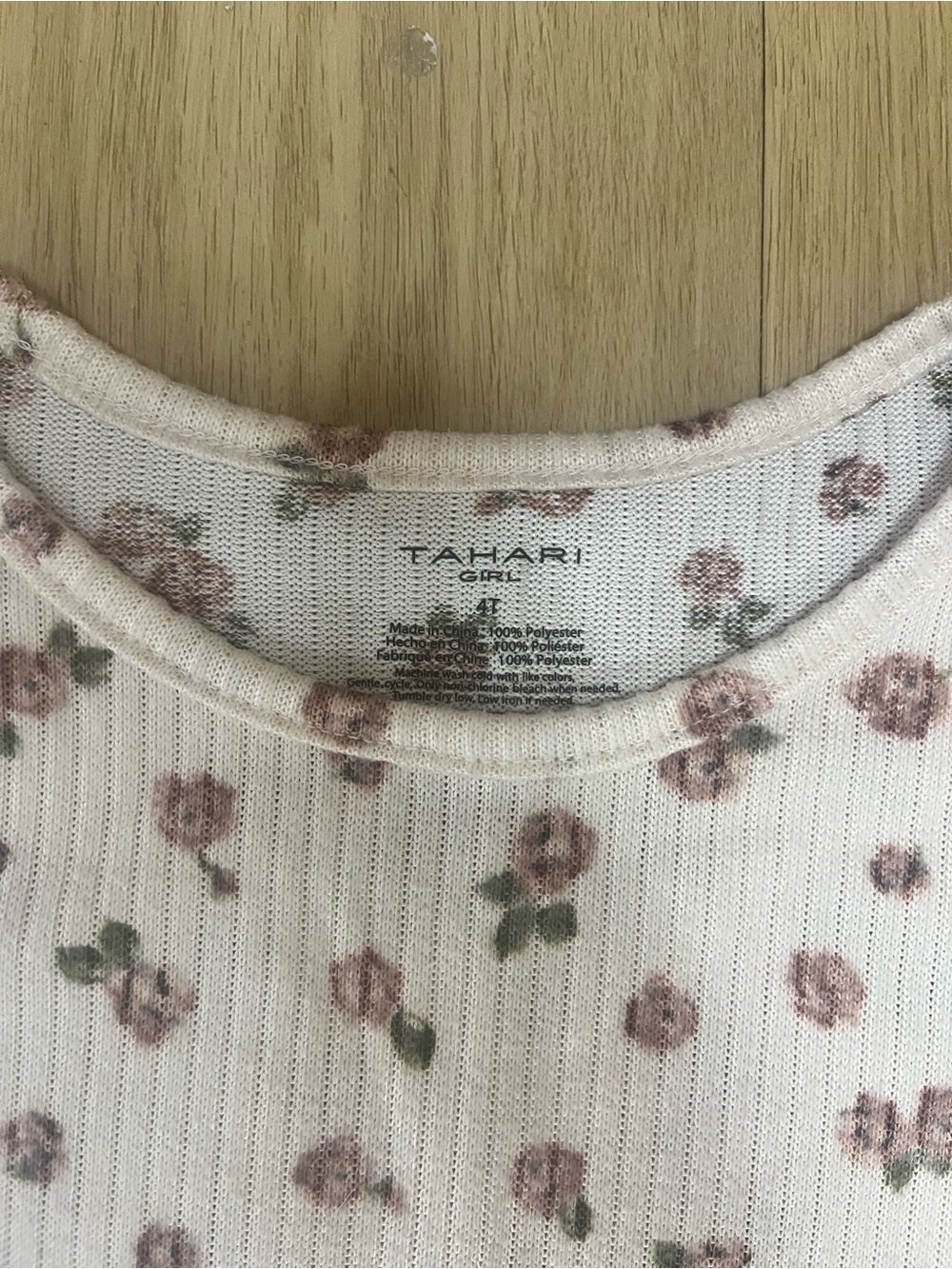 Kids White Floral Ribbed Set - Picture 4 of 6
